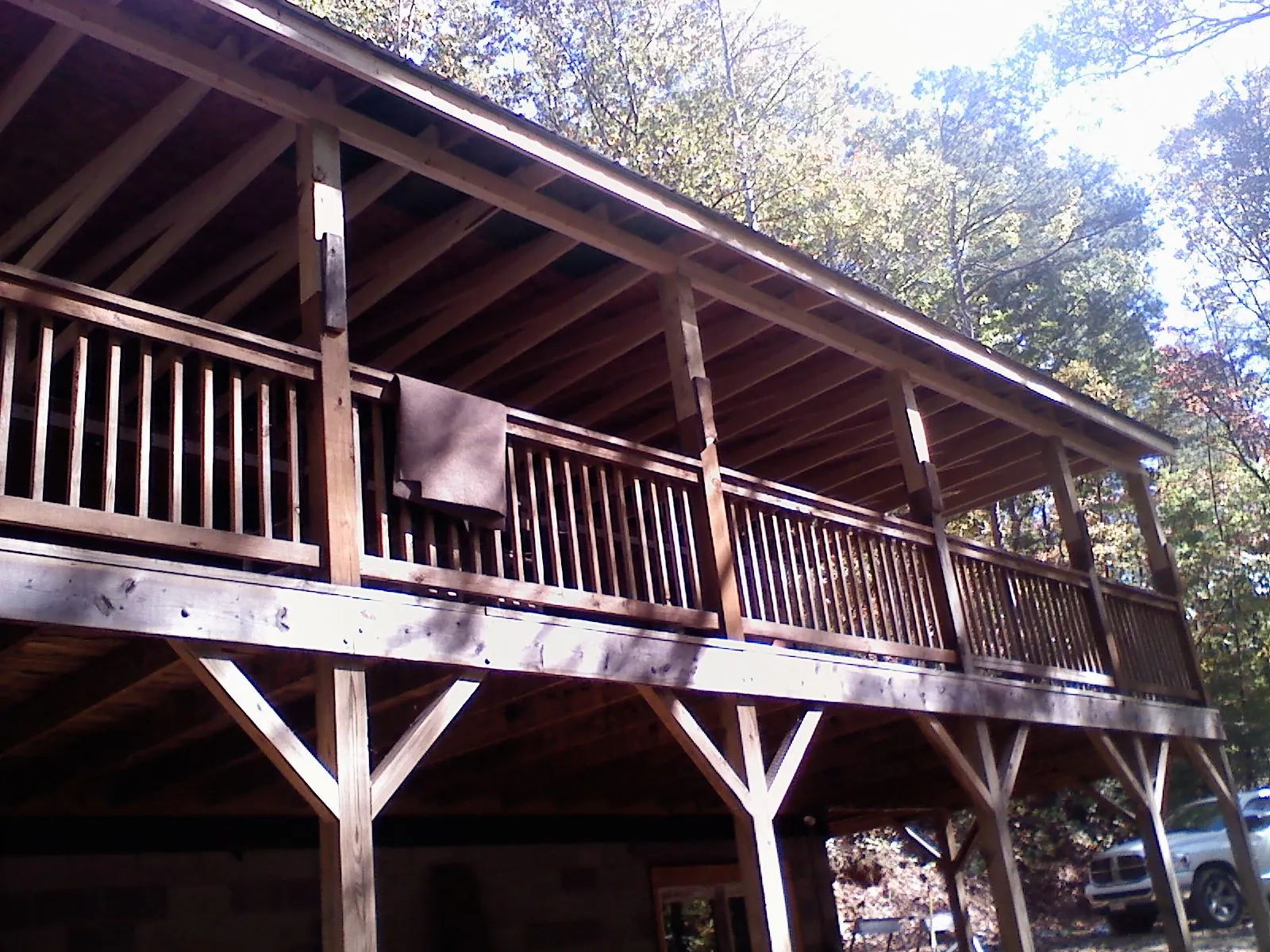 Timber framing under a new elevated porch and deck — Roof Leak Repair in Cosby by Roofing Brothers